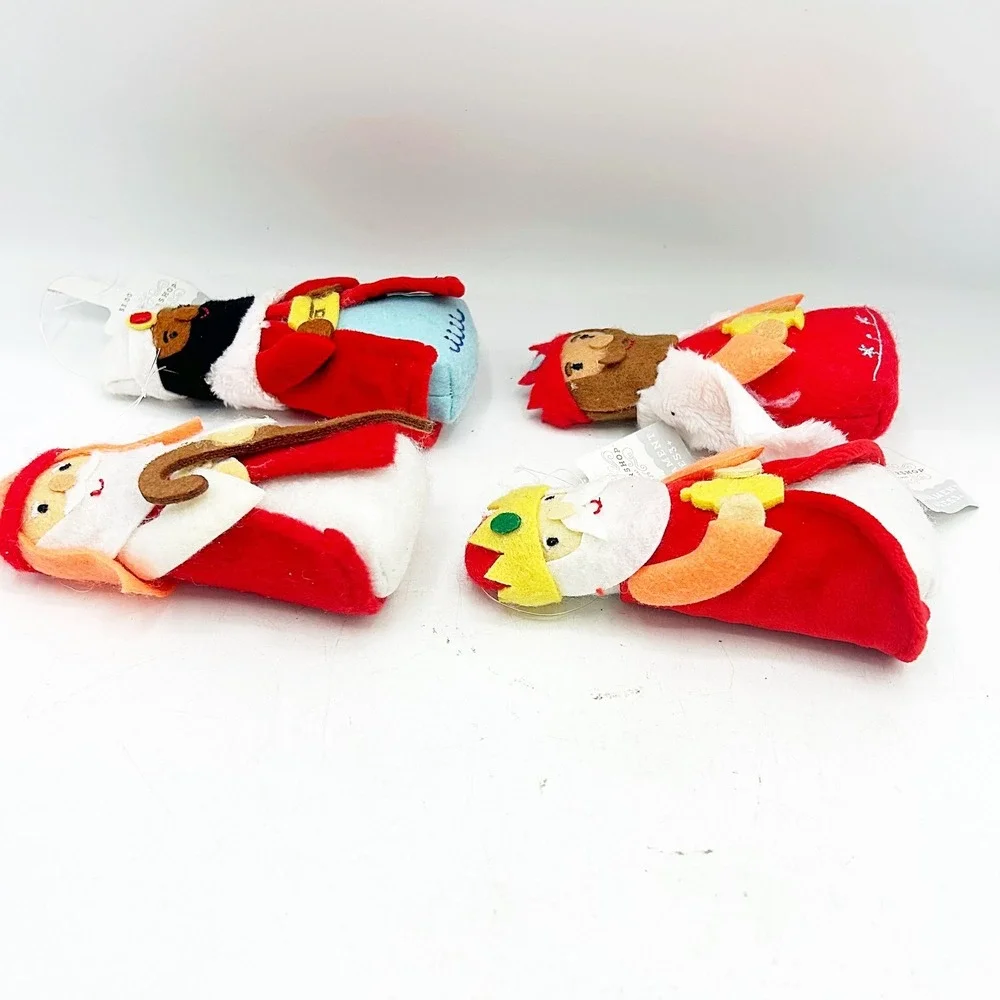 Set of 4 Target Wondershop Three Wise Men & Shepherd Fabric Ornaments‎